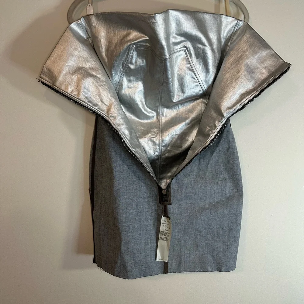 Rick Owens Strobe FW22 Silver Bustier Dress – Goddess in Chrome - Picture 14 of 16